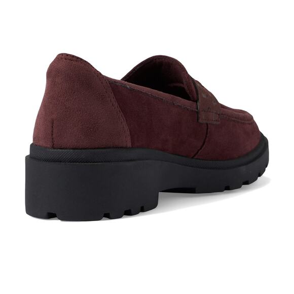 NWT Clarks Women's Calla Ease Loafer Flat, Burgundy Suede, 8 Medium US - Picture 3 of 7